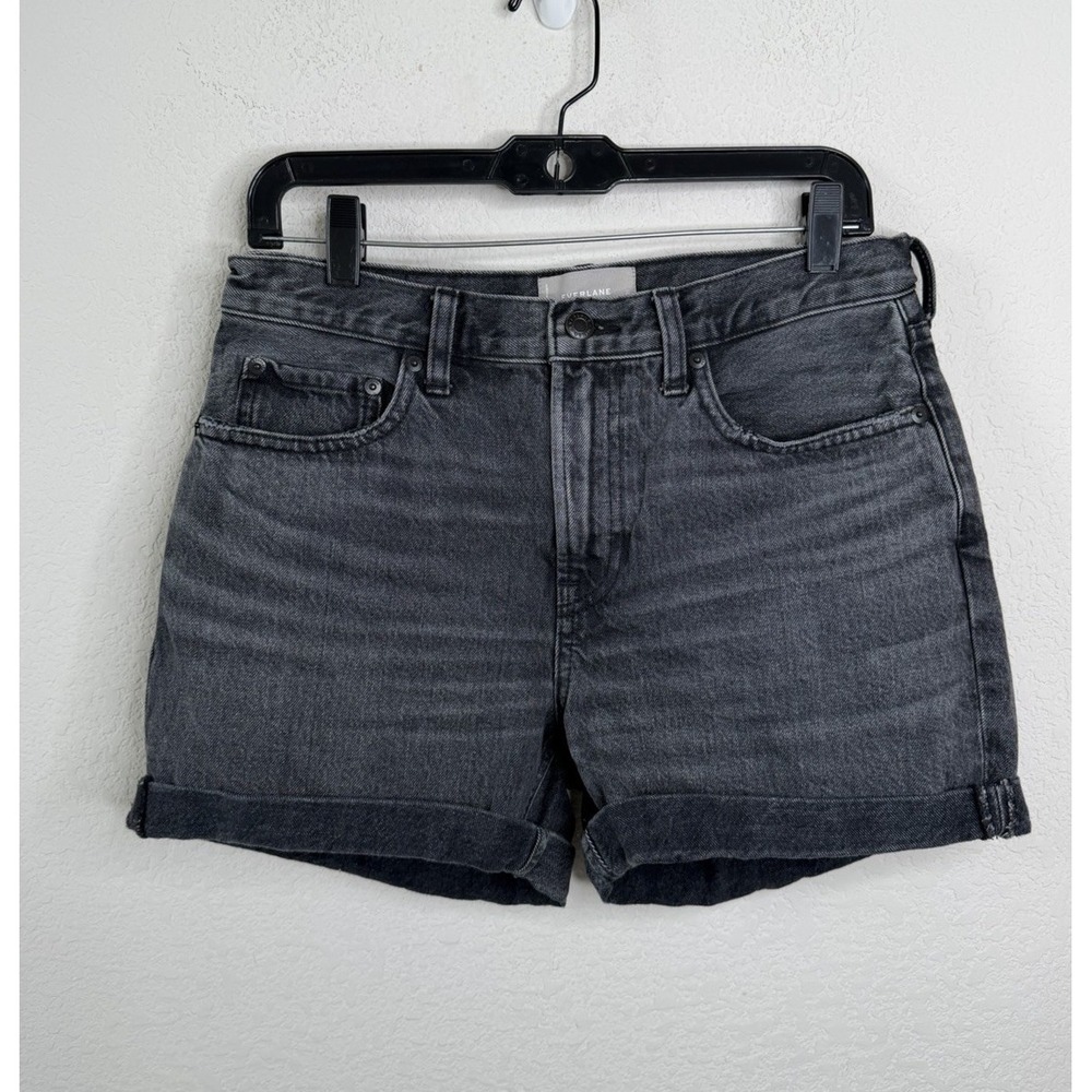 Everlane The Denim Short Gray High Rise Cuffed Hem Cotton Shorts Sz 27 Preppy